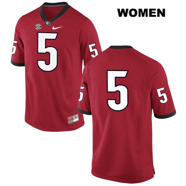 Georgia Bulldogs Women's Terry Godwin #5 NCAA No Name Authentic Red Nike Stitched College Football Jersey KAR6756MH